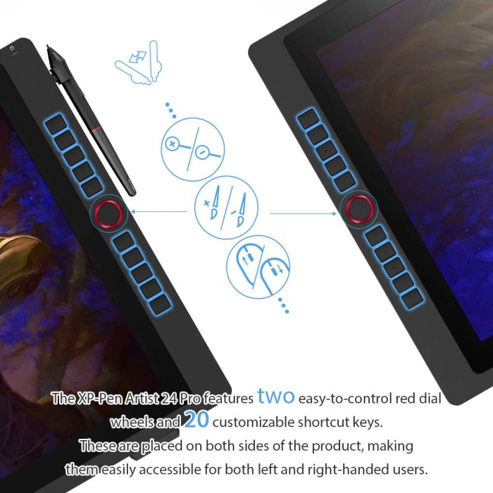 Tableta grafica, XP-PEN, Artist 24 Pro 23.8", IPS, 16:9, 2560x1440, 5080 LPI, PS 8192, 220 RPS, 20 butoane, Negru [5]