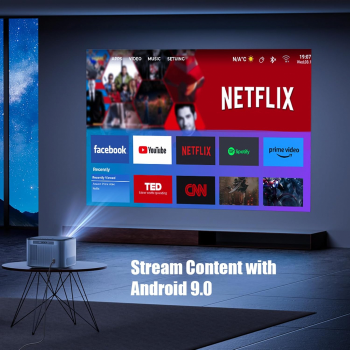 Videoproiector Byintek X25, Full HD, 680 ANSI lumeni, Android 9.0 [7]