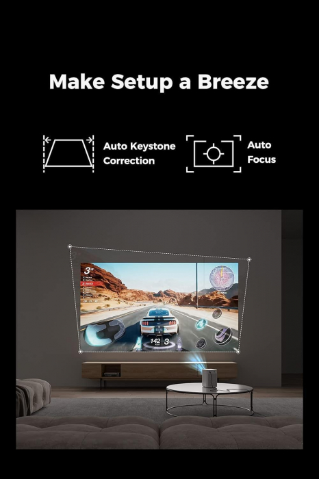 Videoproiector Emotn N1 500 ANSI Lumeni, Netflix cu licenta oficiala nativ 1080p Full HD, focalizare automata, corectie trapezoidala automata, imagine de 120 inchi, Dolby Audio, 5G Wi-Fi si Bluetooth  [3]