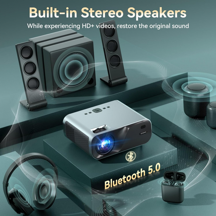 Videoproiector Surewheel E60 12000 Lumeni, suport nativ 1080P Full HD [2]