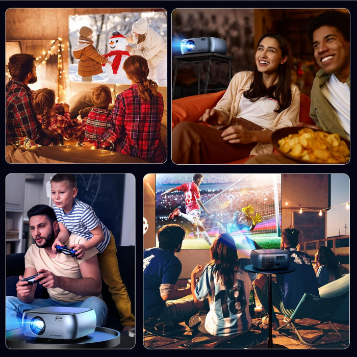 Videoproiector SUREWHEEL K10 12000 LM 1080P Full HD, 4K acceptat WiFi 6, portabil corectie 4P/4D pentru iOS, Android, Windows HDMI USB AV [5]