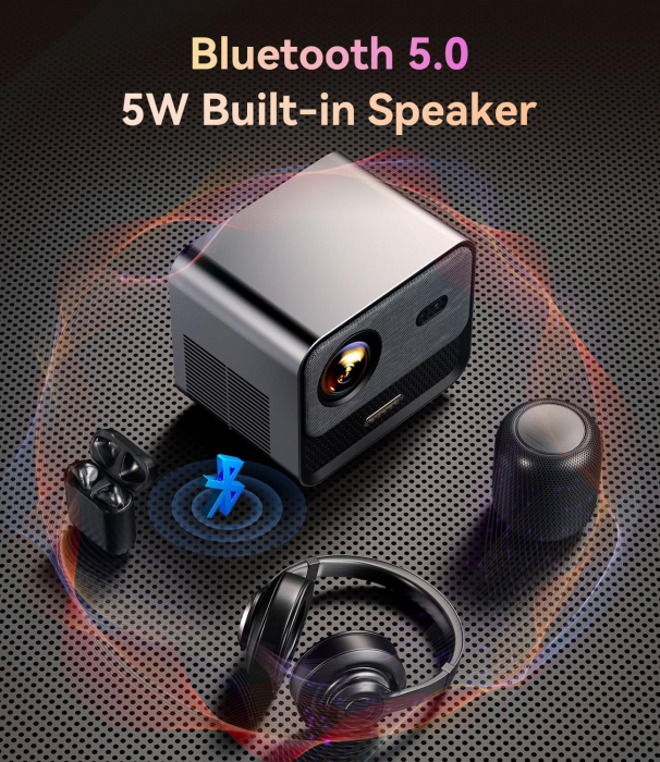 Videoproiector SUREWHEEL SW30 12000 Lumeni 4K AutoFocus 5G WiFi Bluetooth, 1080P Corectie Keystone/Zoom/Sistem Smart TV, Compatibil cu Smartphone/Tableta/Laptop/TV Stick/PS5/HDMI [6]