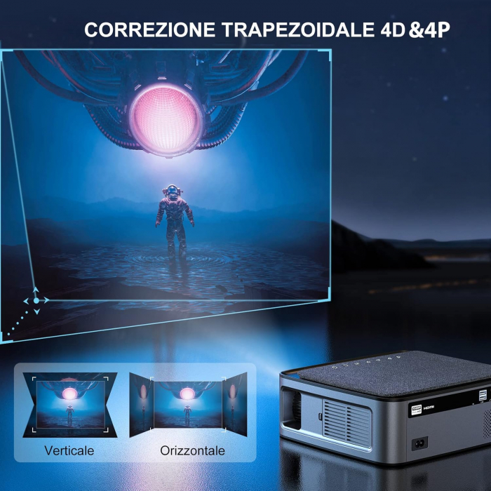 Videoproiector TOPTRO X1 8500 lumeni, Full HD 5G, WiFi Bluetooth, Home Cinema LED 4K nativ 1080P compatibil cu Fire TV Stick, smartphone iOS/Android, MAC/PC/laptop, PPT, PS5 [2]