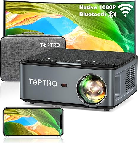 Videoproiector TOPTRO X1 8500 lumeni, Full HD 5G, WiFi Bluetooth, Home Cinema LED 4K nativ 1080P compatibil cu Fire TV Stick, smartphone iOS/Android, MAC/PC/laptop, PPT, PS5 [1]