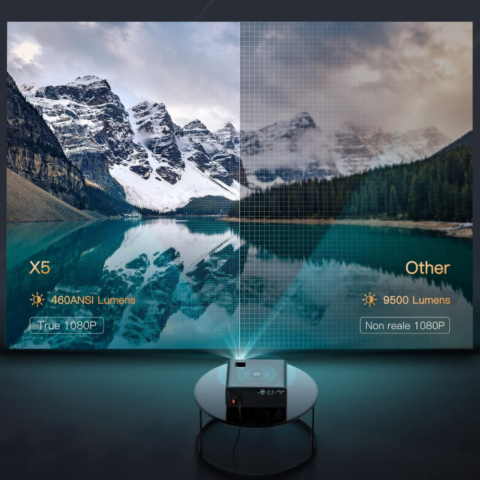 Videoproiector TOPTRO x5, 5G WiFi Bluetooth 4K, Full HD 1080P [8]