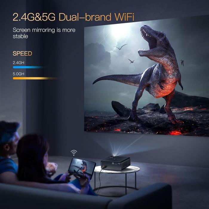Videoproiector TOPTRO x5, 5G WiFi Bluetooth 4K, Full HD 1080P [4]