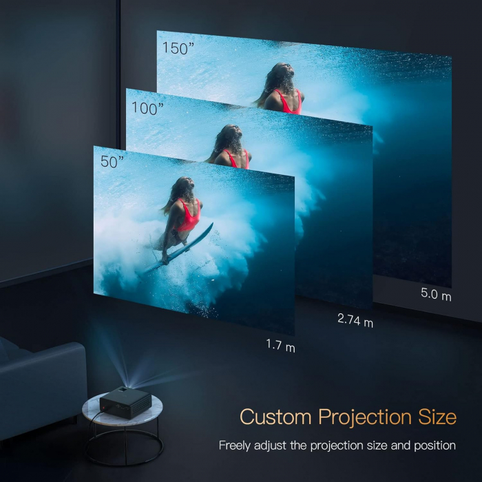 Videoproiector TOPTRO x5, 5G WiFi Bluetooth 4K, Full HD 1080P [5]