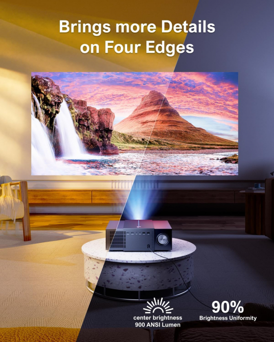 Videoproiector ULTIMEA Apollo P60 WiFi Bluetooth 900 ANSI Lumeni, FullHD, Suport 4K Home Cinema [6]