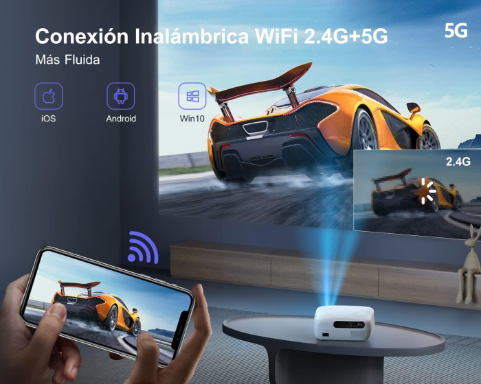 Videoproiector Wimius K7, 5G WiFi Bluetooth 9800 Lm [7]