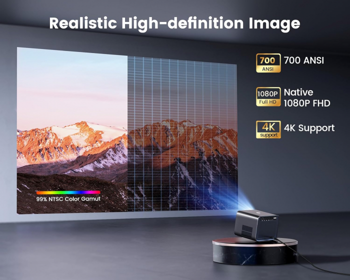 Videoproiector Wimius K9 700 ANSI Lumeni cu Certificat Netflix si audio Dolby Full HD [5]