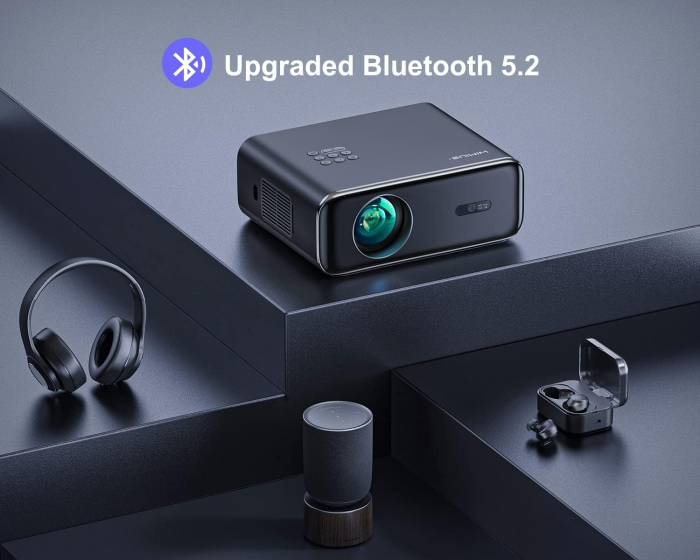 Videoproiector Wimius P62 WiFi 6 si Bluetooth 5.2, 500 ANSI 4K, nativ 1080P, Keystone 6D automat si zoom 50%, Smart Home pentru telefon/PC/TV Stick [4]