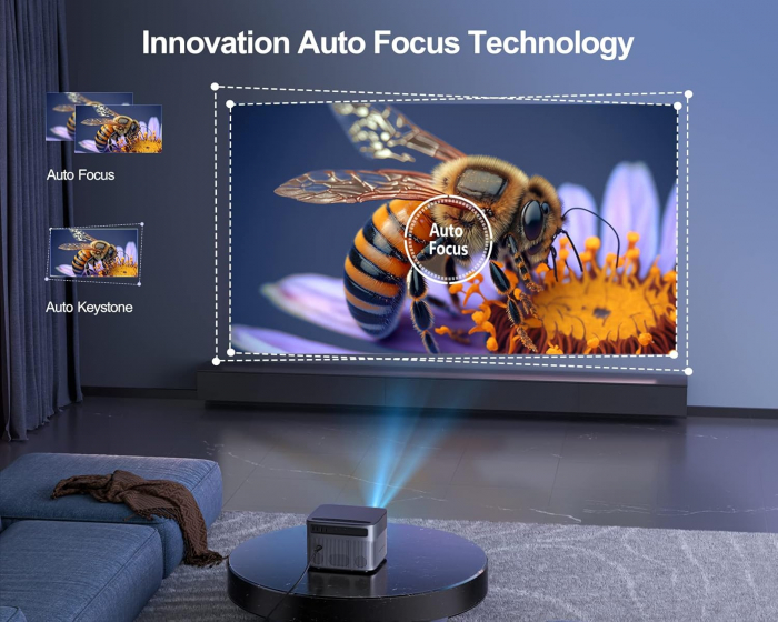Videoproiector Wimius P64 WiFi Bluetooth Full HD 1080P, 600 ANSI Lumeni 4K Suport WiFi-6 Home Theater LED [6]