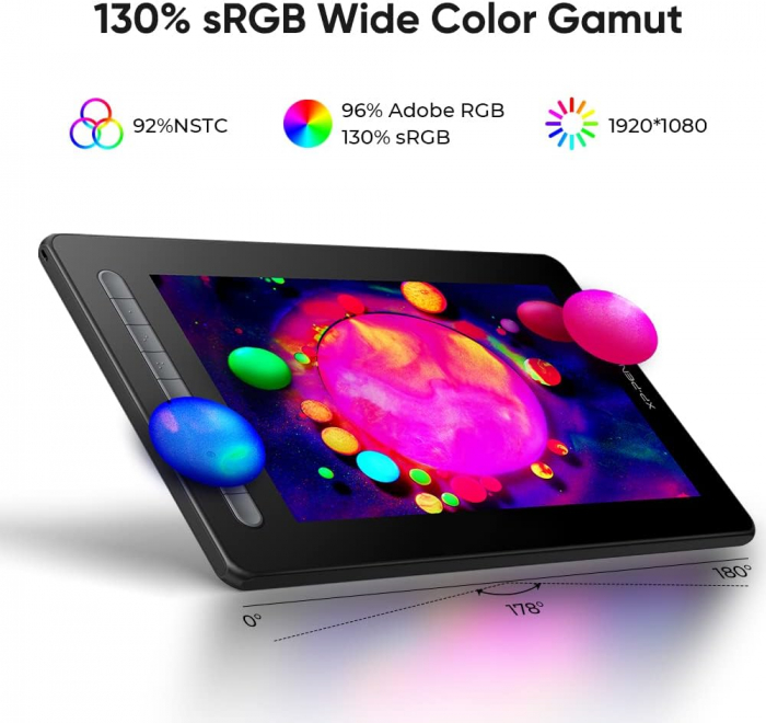 XP-PEN Artist 13 2nd Tableta grafica, Display FHD, 8192 niveluri presiune, include Artrage 5, Manusa, 8 varfuri de rezerva [7]