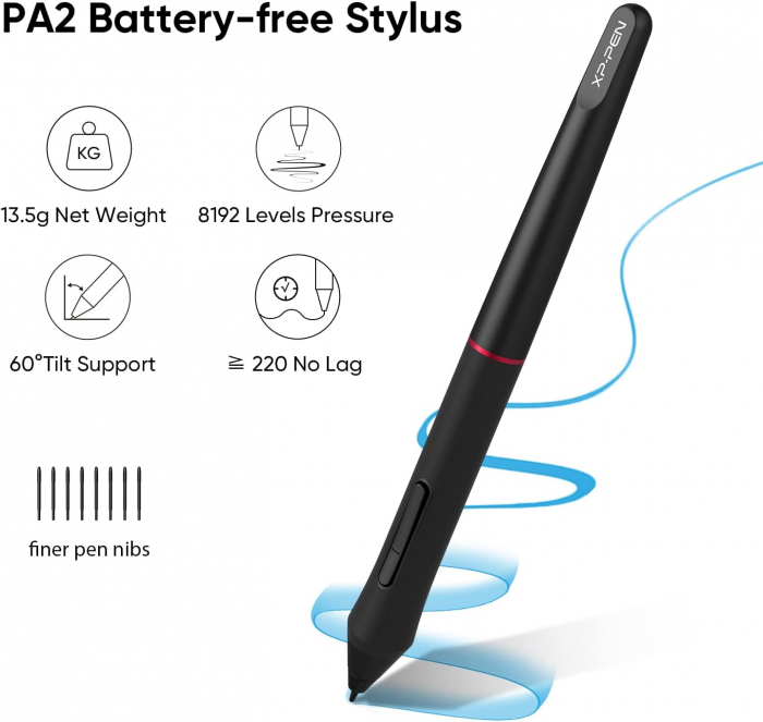 XP-PEN Artist 13.3 Pro,Tableta grafica, FHD, TILT, 8192 niveluri presiune, include Artrage 5, Manusa, 8 varfuri de rezerva [2]