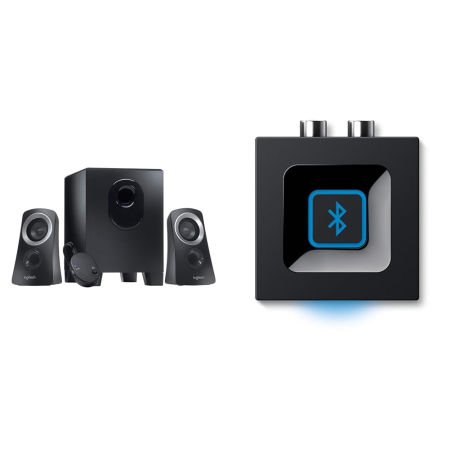 Boxe Portabile - Boxă Bluetooth Logitech Z313 2.1 system with subwoofer black + Logitech Bluetooth wireless audio receiver, negru