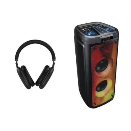 Boxe Portabile - Căști BLAUPUNKT DJ Outdoor Set mit 300W und Kopfhörer kabellos Bluetooth Over Ear - Partybox mit LED