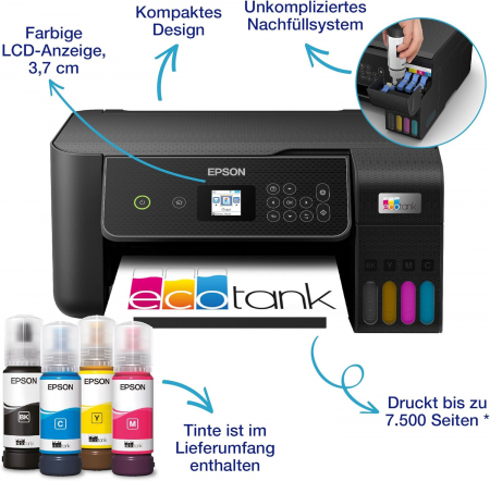 Imprimanta inkjet, Epson EcoTank ET-2870, negru [5]