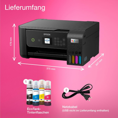 Imprimanta inkjet, Epson EcoTank ET-2870, negru [1]