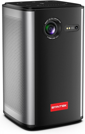 TV, Audio-Video & Foto - Mini Videoproiector Byintek P70 DLP 3D 4K 380Lumeni Android 9.0 Negru/Argintiu