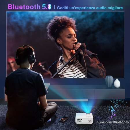 Mini Videoproiector, TOPTRO TR21 5G WiFi Bluetooth Full HD 1080P Suport 7000 lumeni Home Cinema cu functie de zoom X/Y, compatibil cu TV Stick/Laptop/Smartphone/PS5 Telefon mobil [4]