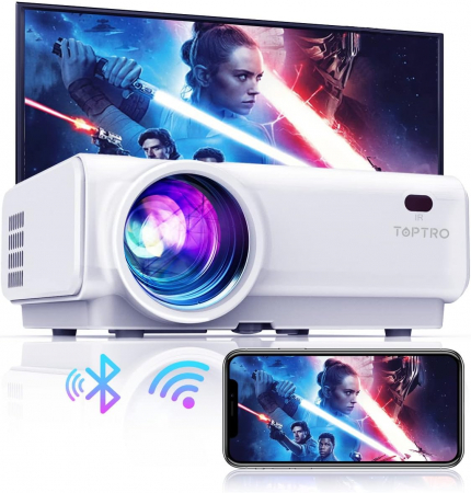 TV, Audio-Video & Foto - Mini Videoproiector, TOPTRO TR21 5G WiFi Bluetooth Full HD 1080P Suport 7000 lumeni Home Cinema cu functie de zoom X/Y, compatibil cu TV Stick/Laptop/Smartphone/PS5 Telefon mobil