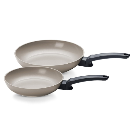 Set tigăi Fissler, 2 bucăți, 24 / 28 cm, pentru inducție, gri cald