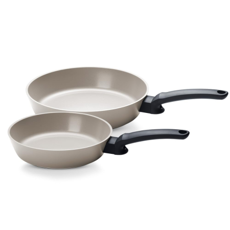 Set tigăi Fissler, 2 bucăți, 24 / 28 cm, pentru inducție, gri cald