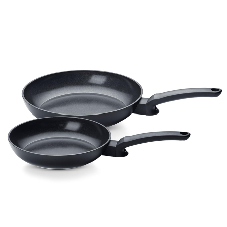 Set tigăi Fissler, 2 bucăți, 24 / 28 cm, pentru inducție, negru