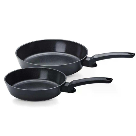 Set tigăi Fissler, 2 bucăți, 24 / 28 cm, pentru inducție, negru
