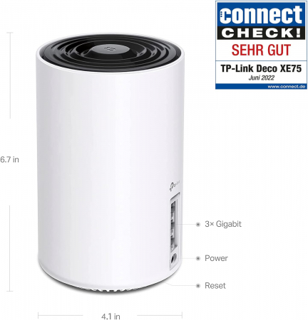 Sistem Wi-Fi Mesh Tp-Link Deco XE75(3-pack), AXE5400, Tri-Band Gigabit, Wi-Fi 6E [1]