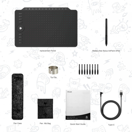 Tableta grafica GAOMON M1220, 12", Stilou 8192 niveluri sensibilitate, compatibila Android/Windows/Mac OS, Negru [6]