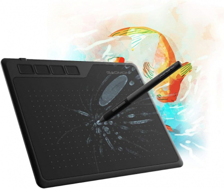 Tablete Grafice - Tableta grafica GAOMON S620 OSU, 266PPS, 5080LPI, Stilou 8192 niveluri sensibilitate, 4 taste express, 16,5x10,1 cm suprafata activa, Negru