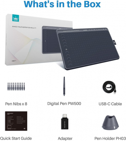 Tableta grafica Huion HS611 compatibila Windows, MacOS si Android albastru [6]