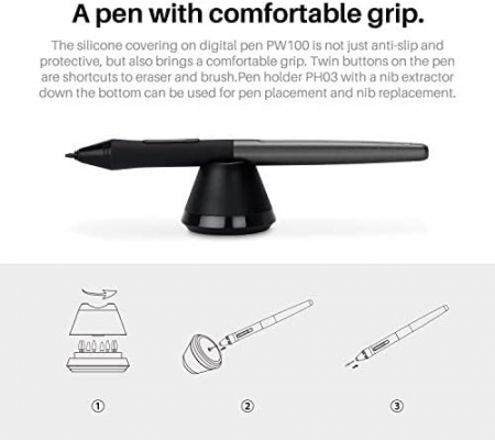Tableta grafica HUION Inspiroy H1060P, Functie de inclinare ± 60 °, Stilou fara baterie, Presiune 8192 5080LPI, 12 taste personalizabile, Negru [6]