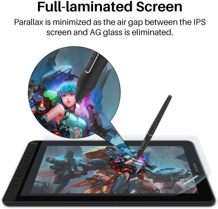 Tableta grafica Huion Kamvas 13, USB C/HDMI, Stilou PW517, Cosmo Black [2]