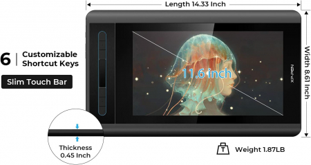Tableta grafica XP-PEN Artist 12, 11.6" FHD, 8192 niveluri presiune, include Artrage 5, Manusa, 8 varfuri de rezerva [8]