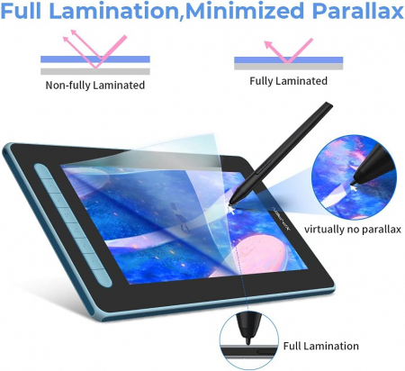 Tableta grafica XP-PEN Artist 12 GEN 2, 11.9" FHD Laminat, TILT, USB Type-C, 94% RGB, include Pen X3 Elite, Manusa, 10 varfuri de rezerva, Albastru [7]