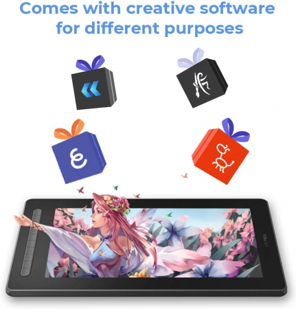 Tableta grafica XP-PEN Artist 16 GEN 2, 15.4" FHD Laminat, TILT, USB Type-C, 94% RGB, include Pen X3 Elite, Manusa, 10 varfuri de rezerva, Negru [6]