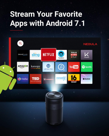 Videoproiector portabil Anker Nebula Capsule, WVGA, DLP, Boxe 360, Android 7.1 [3]