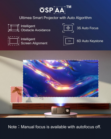 Videoproiector ULTIMEA Apollo P60 WiFi Bluetooth 900 ANSI Lumeni, FullHD, Suport 4K Home Cinema [4]