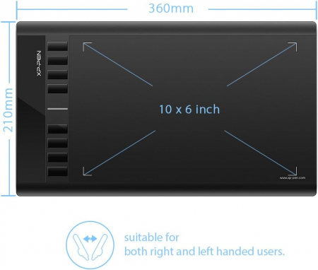 XP-PEN Star 03 V2 Tableta grafica, 10x6", USB, 8 Butoane, 8192 niveluri presiune, include Pen-Stand, 8 varfuri de rezerva [4]