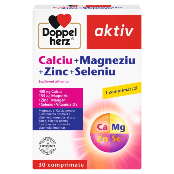 Doppelherz Aktiv Calciu + Magneziu + Zinc + Seleniu x 30 cpr. [1]
