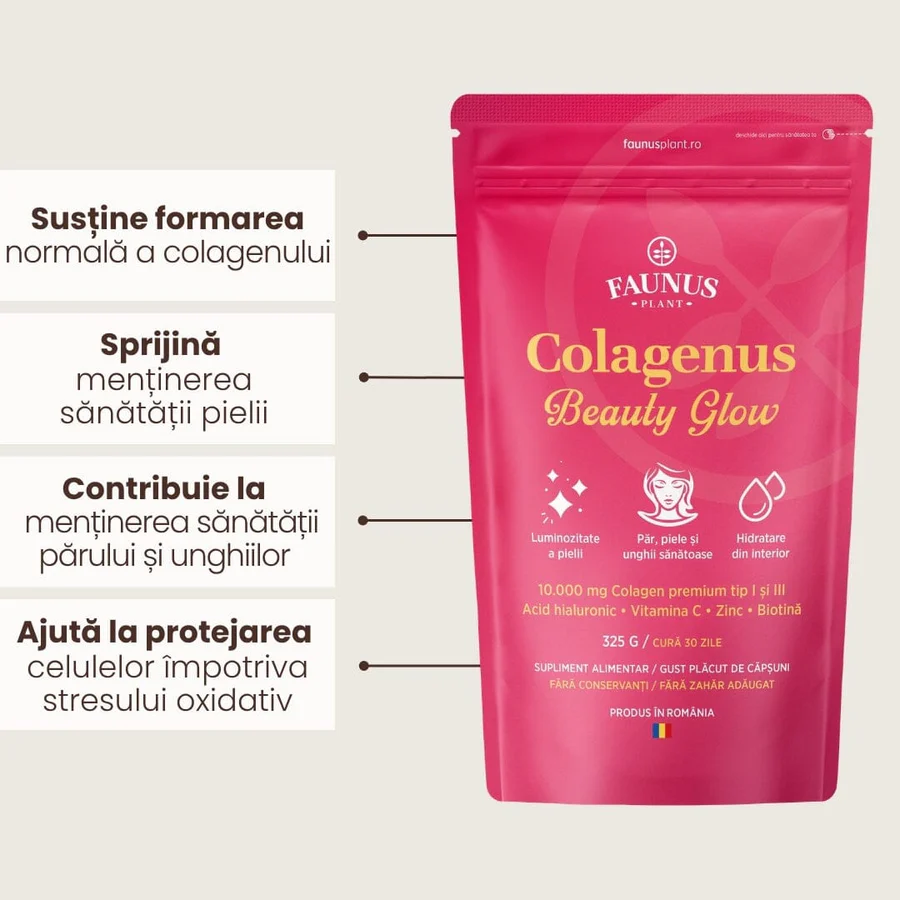 Faunus Plant Colagenus Beauty Glow Capsuni Cura 30 Zile x 325 g [2]