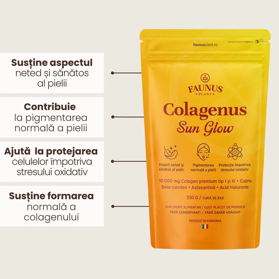 Faunus Plant Colagenus Sun Glow Piersica Cura 30 Zile x 330 g [2]