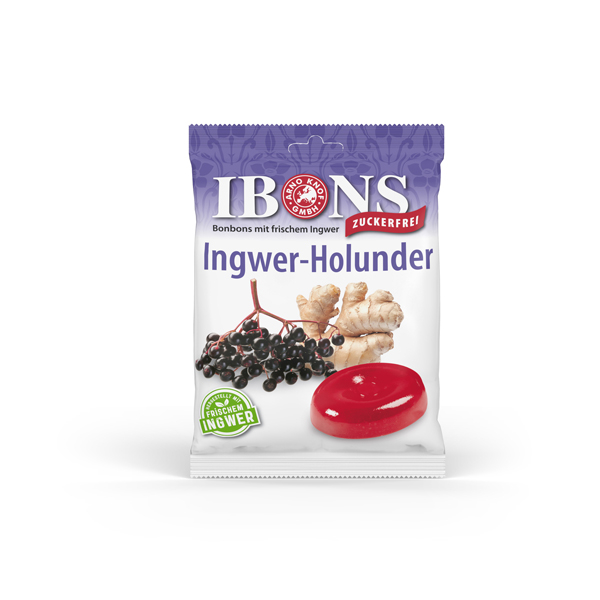 Ibons Dropsuri Cu Ghimbir Si Fructe De Soc Fara Zahar x 75 g [1]