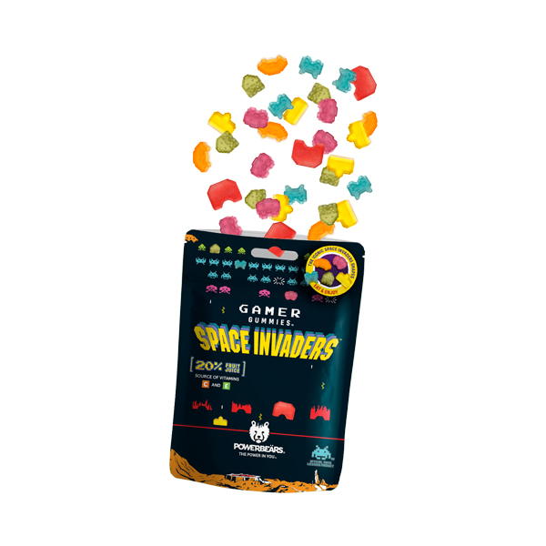 Powerbears Jeleuri Gumate Space Invaders 20% Suc Din Fructe Cu Vitamina C Si Vitamina E x 125 g [2]