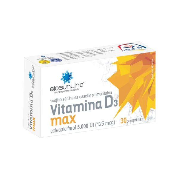 Suplimente alimentare/Dispozitive medicale - Ac Helcor Vitamina D3 Max 5000 UI x 30 compr.