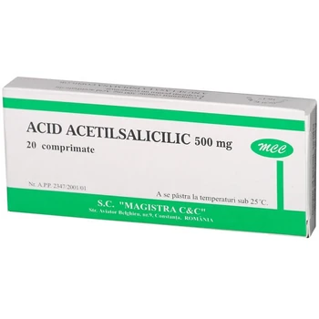 Afectiuni cardiovasculare - Acid Acetilsalicilic 500 mg x 20 cpr.