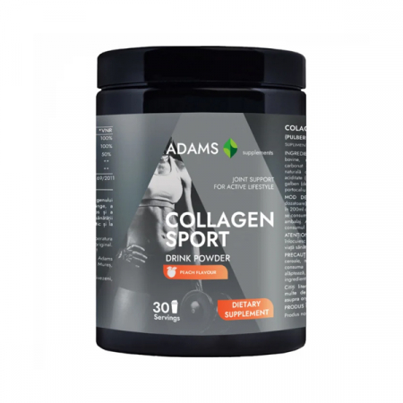 Dieta, nutritie si wellness - Adams Vision Collagen Sport cu MSM Piersica x 600 g