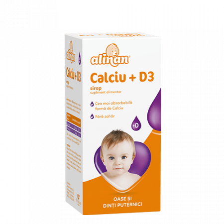 Afectiuni osteo-musculo-articulare - Alinan Calciu + D3 Sirop x 150 ml